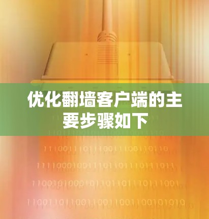 优化翻墙客户端的主要步骤如下 优化翻墙客户端的主要步骤如下