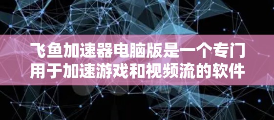 飞鱼加速器电脑版是一个专门用于加速游戏和视频流的软件，旨在提升设备性能。以下是对该工具的详细分析和总结