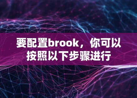 要配置brook,你可以按照以下步骤进行