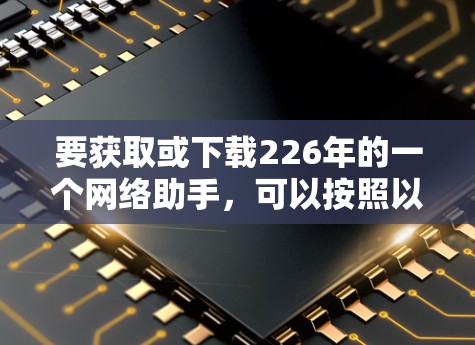 要获取或下载226年的一个网络助手,可以按照以下步骤进行
