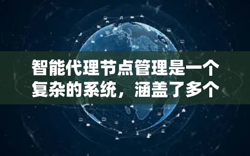 智能代理节点管理是一个复杂的系统，涵盖了多个关键领域，每个环节都需要精心设计和执行。以下是对智能代理节点管理的详细总结